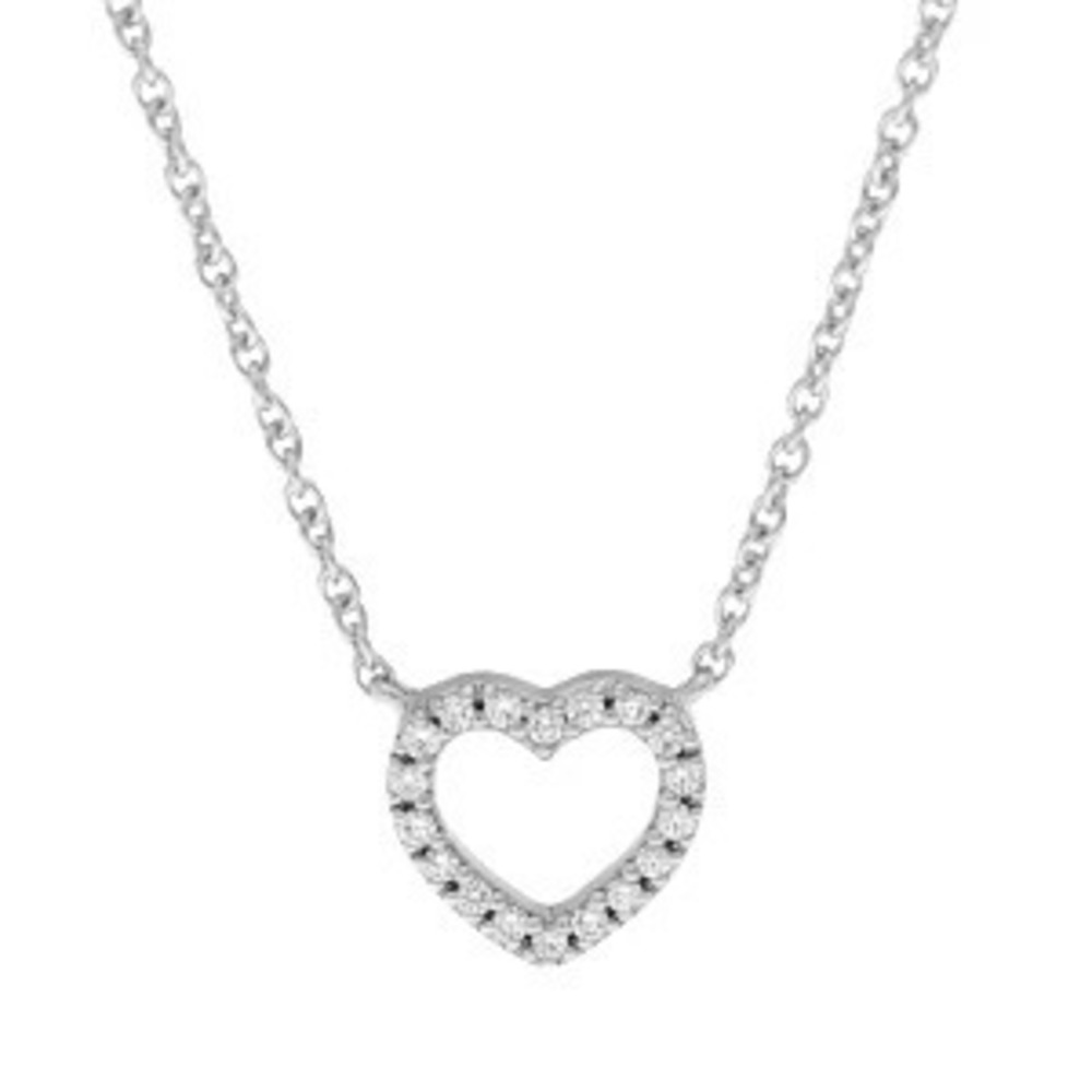 Tiffany Co Metro Heart Necklace White Gold WG Diamond